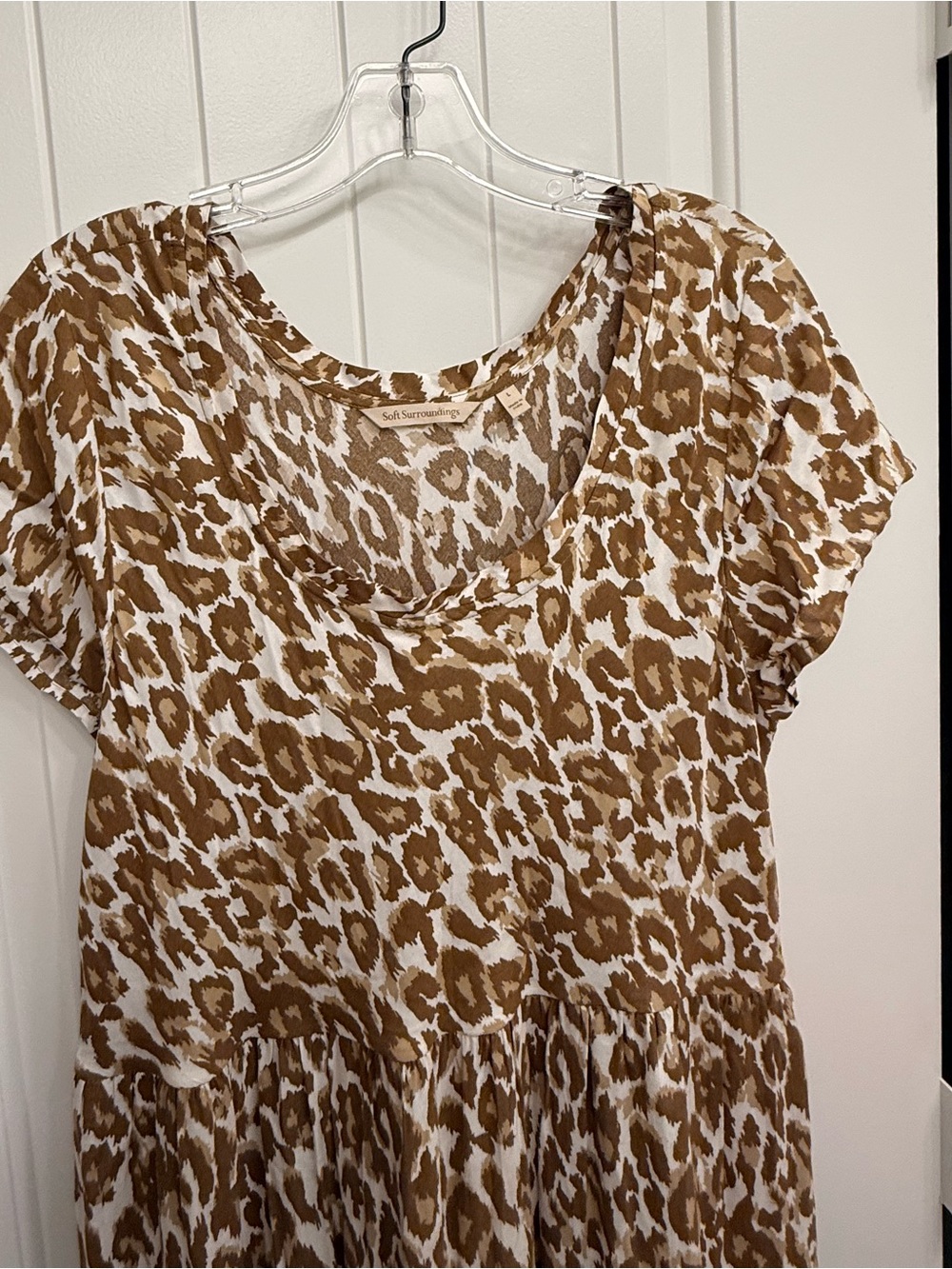 Soft Surroundings Kara Leopard-Print Midi Dress sz L - Picture 11 of 13